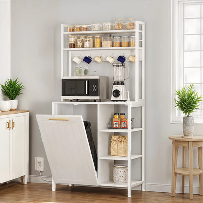 Kitchen Rack: 31.5'' Wood Baker's Rack with Microwave Compatibility