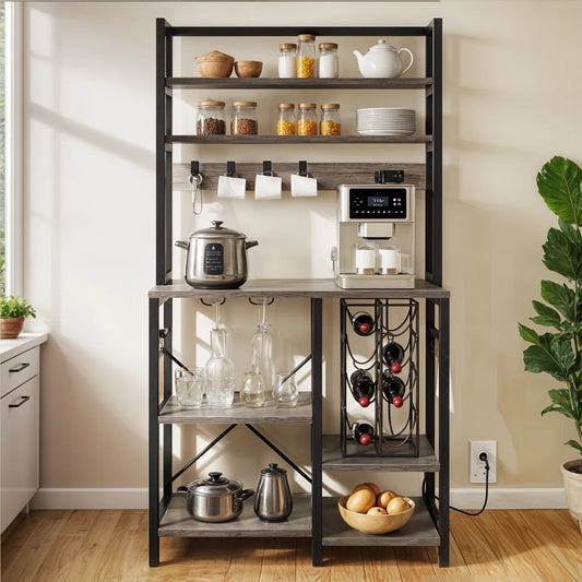 Kitchen Rack: 31.5'' Wood Standard Baker's Rack with Microwave Compatibility