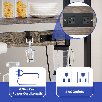Kitchen Rack: 31.5'' Wood Standard Baker's Rack with Microwave Compatibility