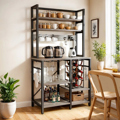 Kitchen Rack: 31.5'' Wood Standard Baker's Rack with Microwave Compatibility