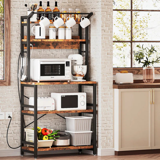 Kitchen Racks: 31'' Iron Standard Baker's Rack with Microwave Compatibility
