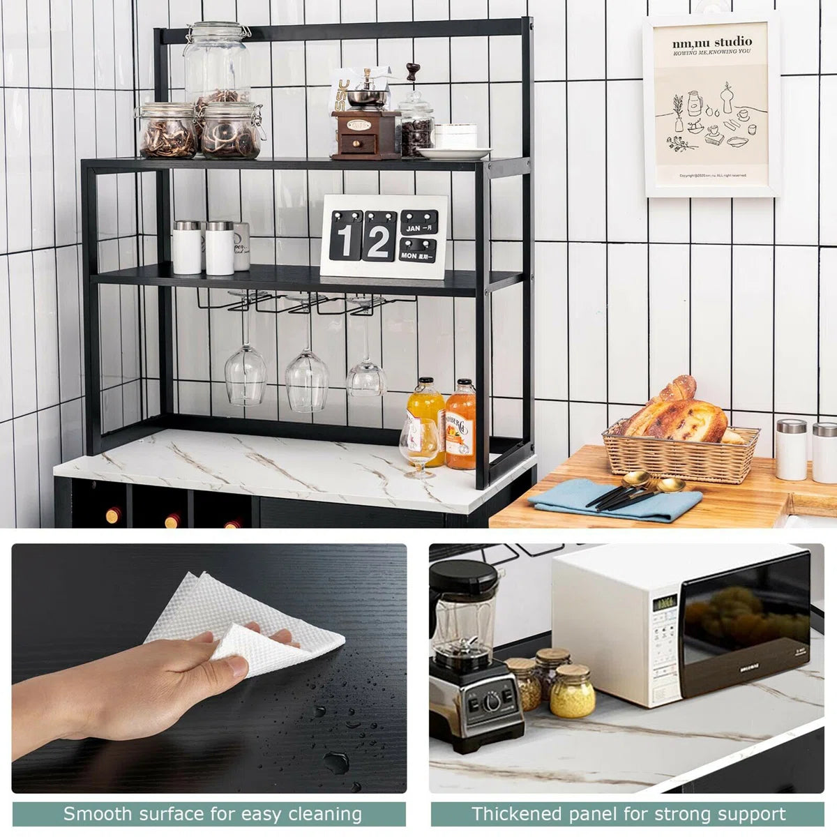 Kitchen Rack: 31'' Steel Standard Baker's Rack with Microwave Compatibility