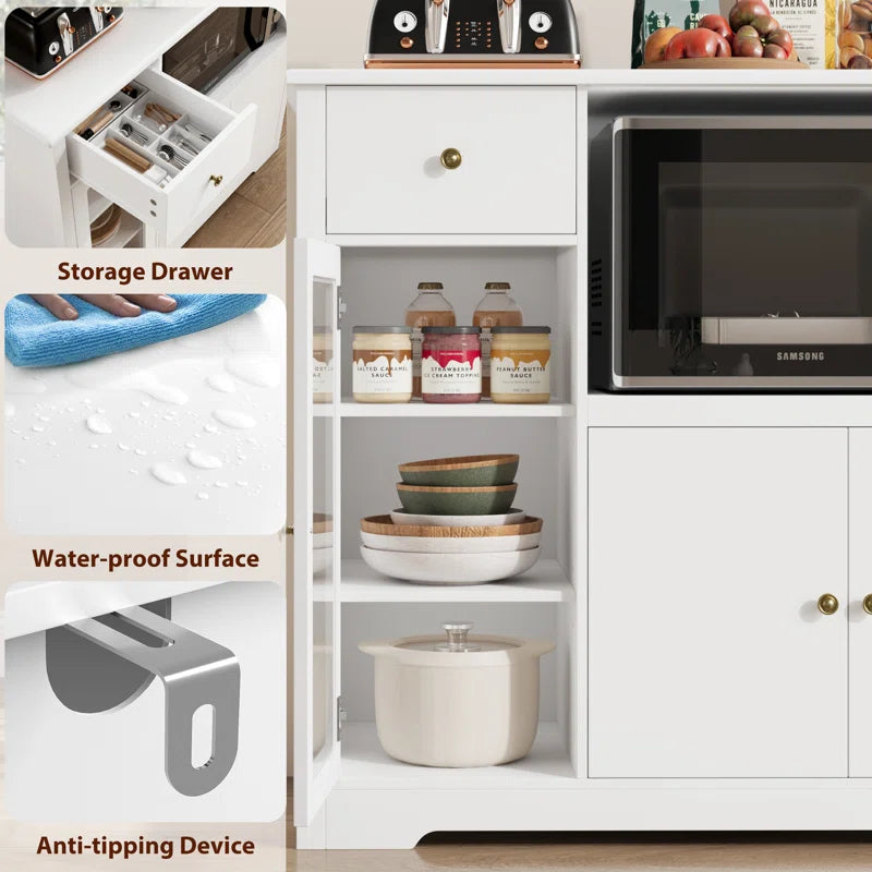 Microwave Stands :72.2 Kitchen Larder with Microwave Stand