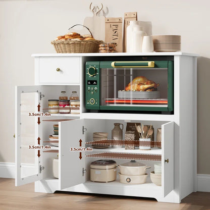 Microwave Stands :72.2 Kitchen Larder with Microwave Stand
