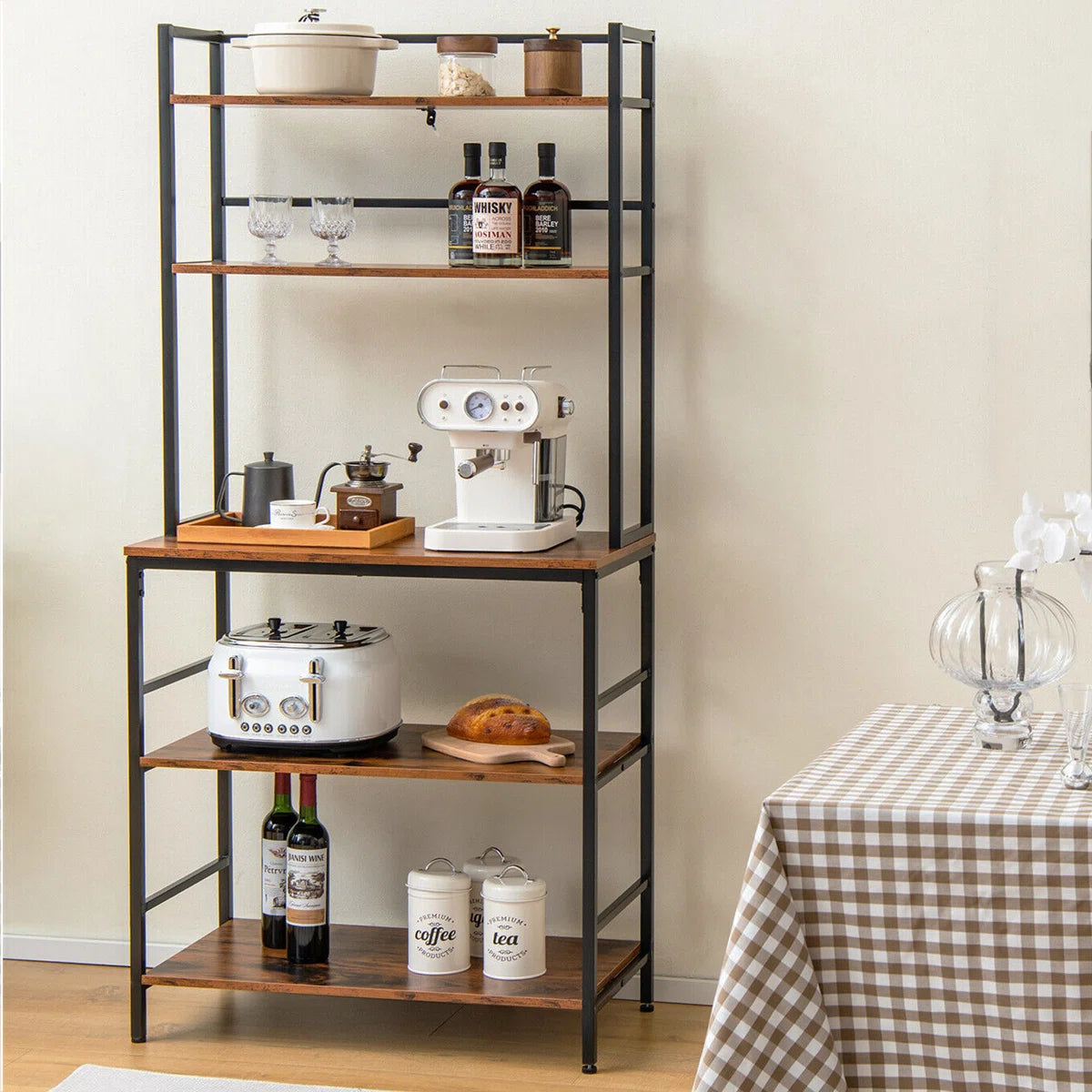Kitchen Rack: 32'' Steel Standard Baker's Rack with Microwave Compatibility