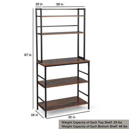 Kitchen Rack: 32'' Steel Standard Baker's Rack with Microwave Compatibility