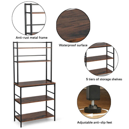 Kitchen Rack: 32'' Steel Standard Baker's Rack with Microwave Compatibility