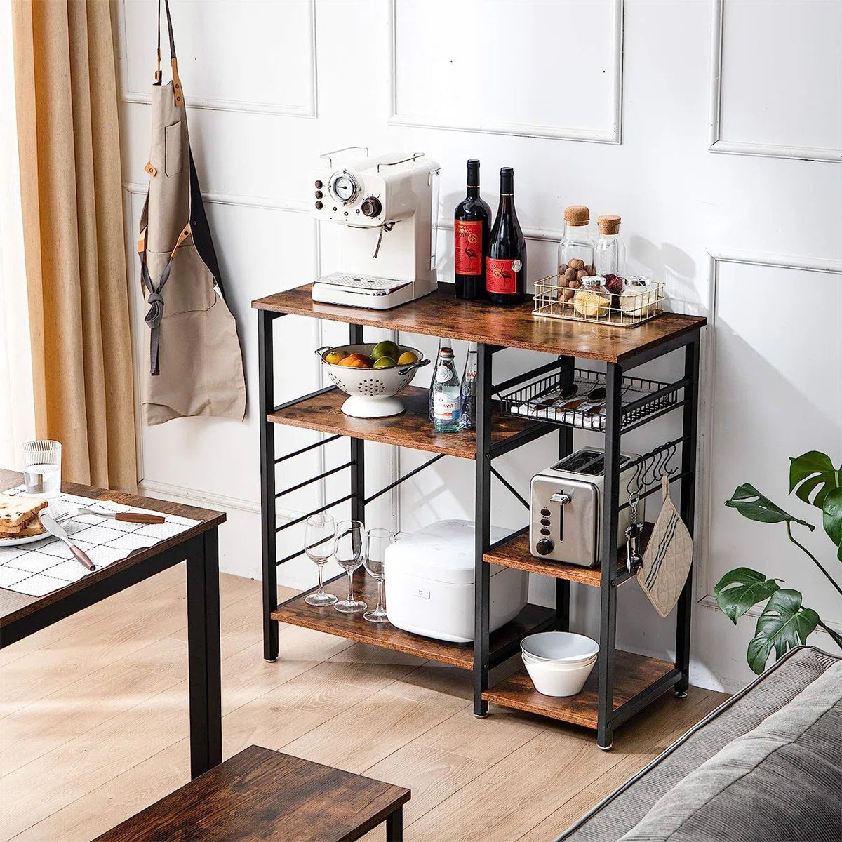 Kitchen Rack: 35.43'' Standard Baker's Rack with Microwave Compatibility