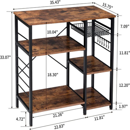 Kitchen Rack: 35.43'' Standard Baker's Rack with Microwave Compatibility