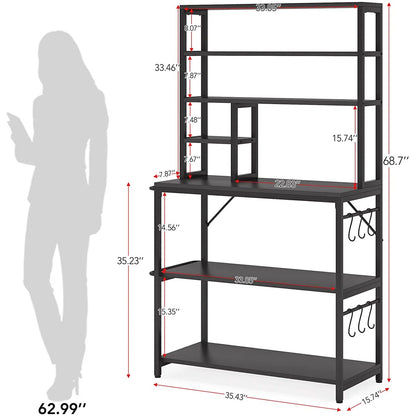 Kitchen Rack: 35.43'' Steel Standard Baker's Rack with Microwave Compatibility