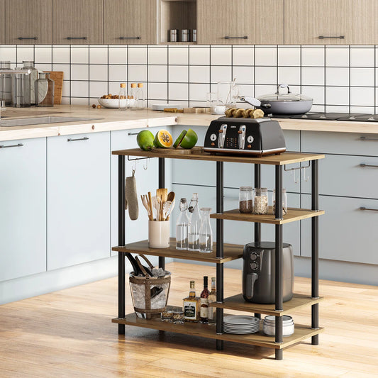 Kitchen Rack: 35.4'' Baker's Rack Kitchen Microwave Cart Easy to Assemble