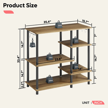 Kitchen Rack: 35.4'' Baker's Rack Kitchen Microwave Cart Easy to Assemble