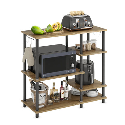Kitchen Rack: 35.4'' Baker's Rack Kitchen Microwave Cart Easy to Assemble