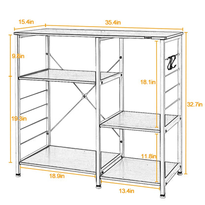 Kitchen Rack: 35.4'' Iron Standard Baker's Rack with Microwave Compatibility