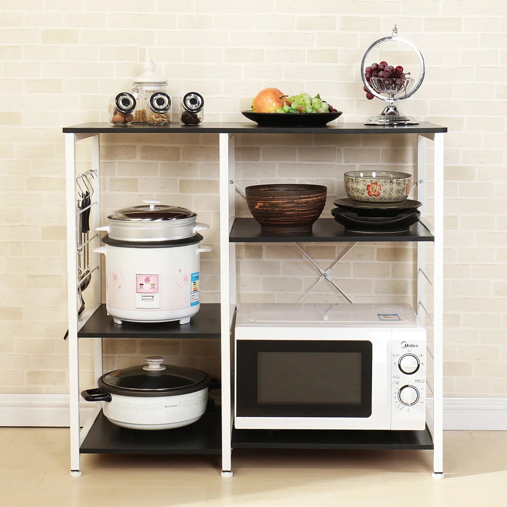 Kitchen Rack: 35.4'' Iron Standard Baker's Rack with Microwave Compatibility