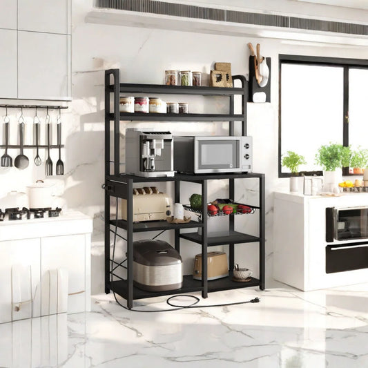 Kitchen Rack: 35.4'' Metal Baker's Rack with Microwave Compatibility