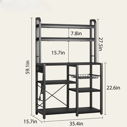 Kitchen Rack: 35.4'' Metal Baker's Rack with Microwave Compatibility