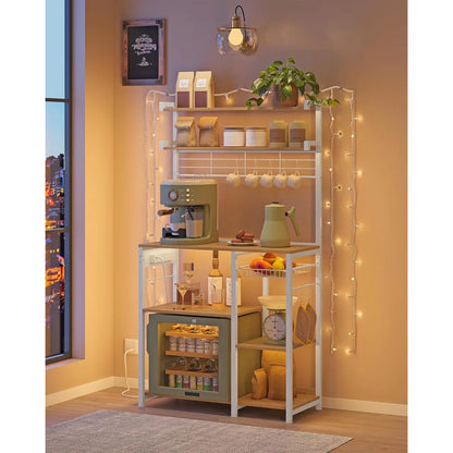 Kitchen Rack: 35.4'' Metal Baker's Rack with Microwave Compatibility
