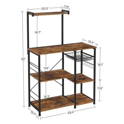 Kitchen Rack: 35.4'' Standard Baker's Rack with Microwave Compatibility