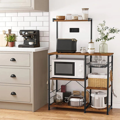Kitchen Rack: 35.4'' Standard Baker's Rack with Microwave Compatibility