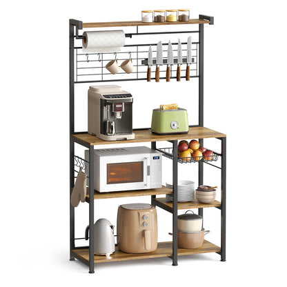 Kitchen Rack: 35.4'' Steel Standard Baker's Rack with Microwave Compatibility