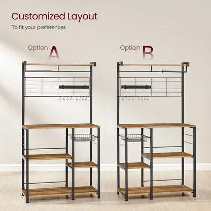 Kitchen Rack: 35.4'' Steel Standard Baker's Rack with Microwave Compatibility