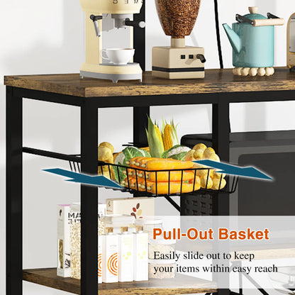 Kitchen Rack: 35.4'' Wood Standard Baker's Rack with Microwave Compatibility