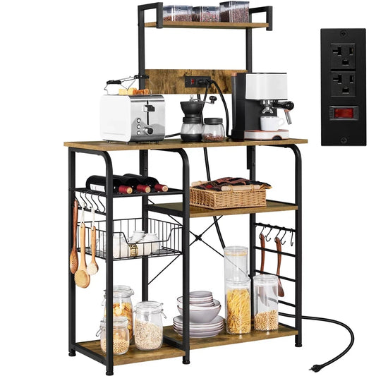 Kitchen Rack: 35'' Iron Standard Baker's Rack with Microwave Compatibility