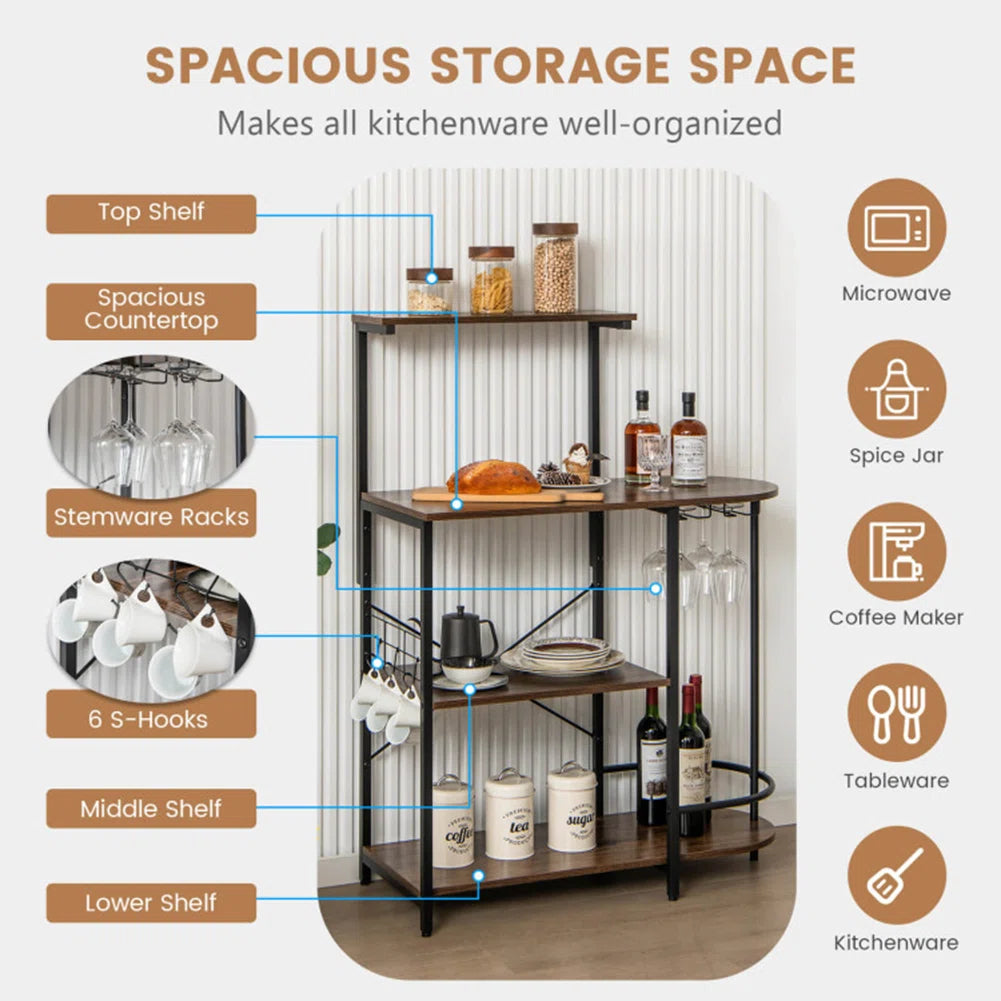 Kitchen Rack: 35'' Standard Iron Baker's Rack with Microwave Compatibility