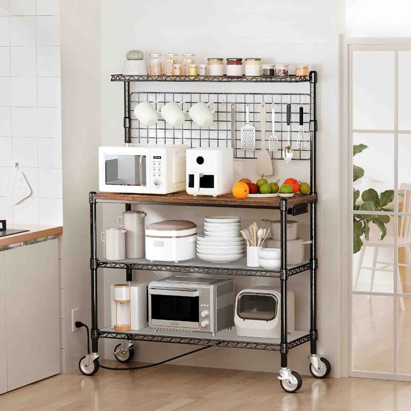 Kitchen Racks: 36'' Standard Baker's Rack Made of Metal and Compatible with Microwaves