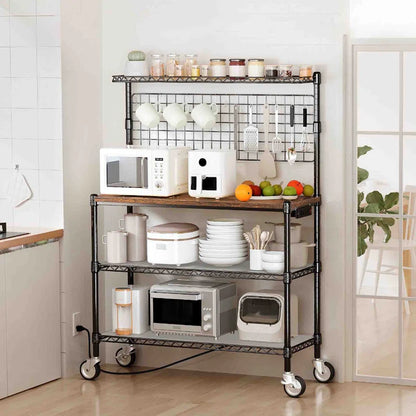 Kitchen Racks: 36'' Standard Baker's Rack Made of Metal and Compatible with Microwaves