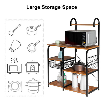 Kitchen Racks: Standard Baker's Rack Made of 36" Steel and Compatible with Microwaves