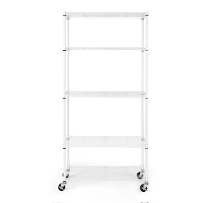 Kitchen Rack: 36'' W Steel Shelving Unit with Wheels for Height Adjustment