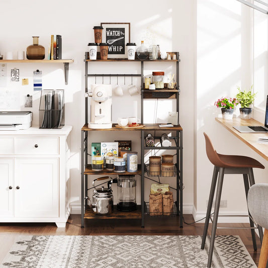 Kitchen Rack: 37.59'' Steel Standard Baker's Rack with Microwave Compatibility