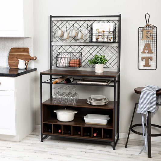 Kitchen Rack: 38'' Steel Standard Baker's Rack with Microwave Compatibility