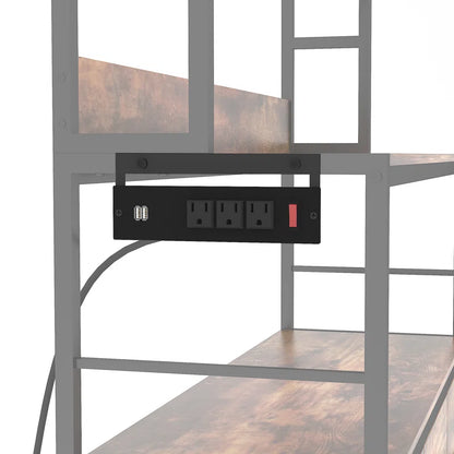 Kitchen Rack: 39.37" Standard Baker’s Rack Made of Steel with Power Outlets