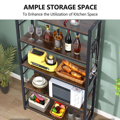 Kitchen Rack: 39.37" Standard Baker's Rack Made of Steel with Microwave