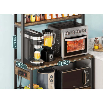 Kitchen Rack: 39.37'' Standard Baker's Rack Made of Metal and Compatible with Microwave