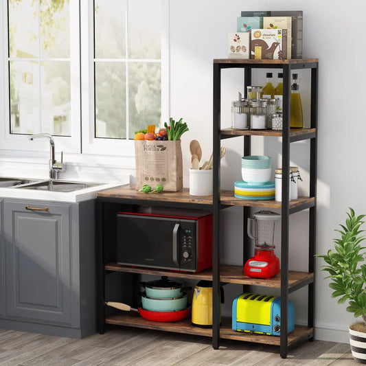 Kitchen Rack: 39.37'' Steel Corner Baker's Rack with Microwave Compatibility