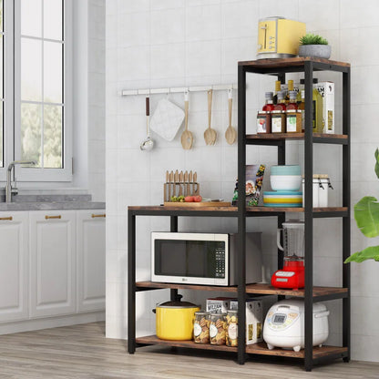 Kitchen Rack: 39.37'' Steel Corner Baker's Rack with Microwave Compatibility