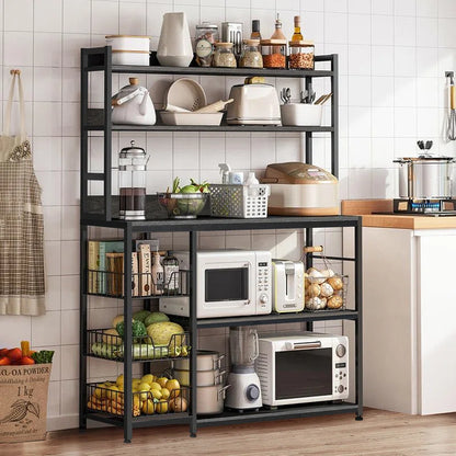 Kitchen Rack: 39.37'' Steel Standard Baker's Rack with Microwave Compatibility