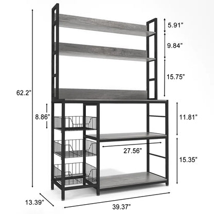 Kitchen Rack: 39.37'' Steel Standard Baker's Rack with Microwave Compatibility