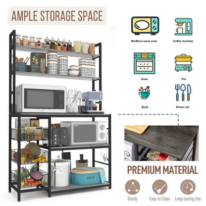 Kitchen Rack: 39.37'' Steel Standard Baker's Rack with Microwave Compatibility