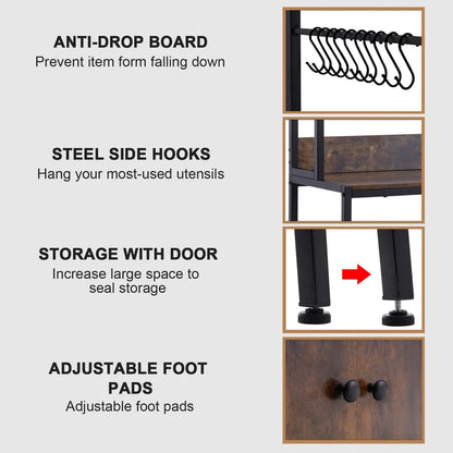 Kitchen Racks: 39.3'' Baker's rack made of steel that is compatible with microwaves