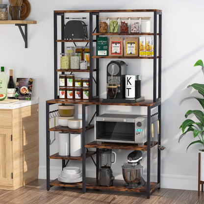 Kitchen Rack: 39.4'' Iron Standard Baker's Rack with Microwave Compatibility