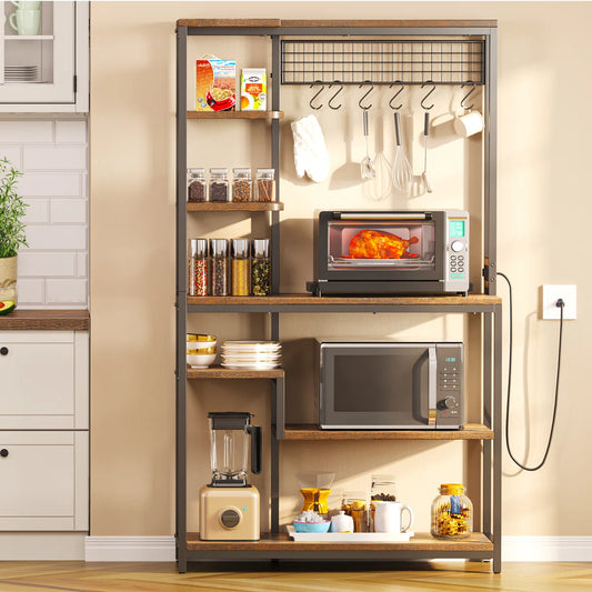 Kitchen Rack: 39.4"W Standard Baker's Rack with Microwave Compatibility