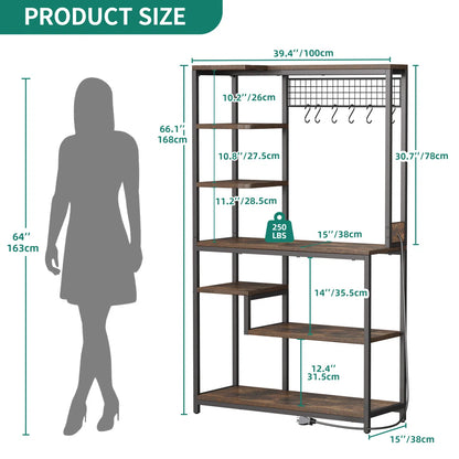 Kitchen Rack: 39.4"W Standard Baker's Rack with Microwave Compatibility