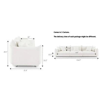 3 Seater Sofa: 124.5'' Upholstered Sofa