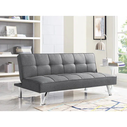 3 Seater Sofa: 66.1" Armless Tufted Convertible Sleeper Futon Sofa