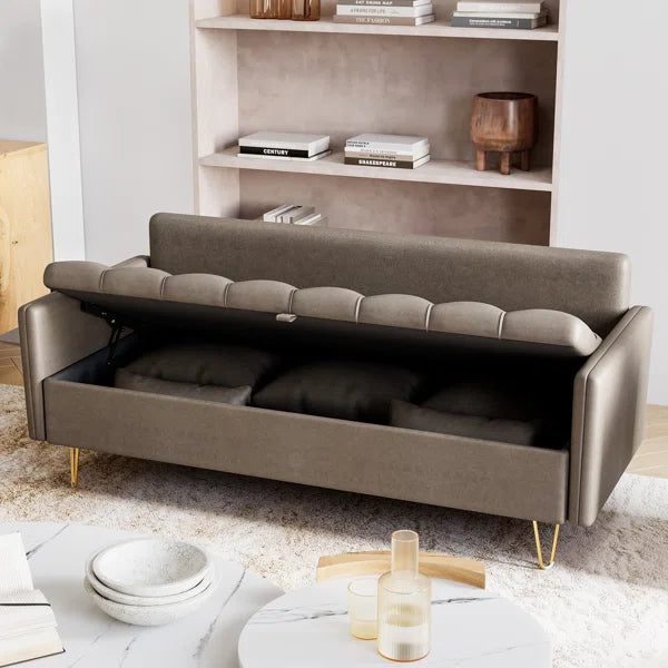 3 Seater Sofa: 67.3'' Vegan Leather Sofa